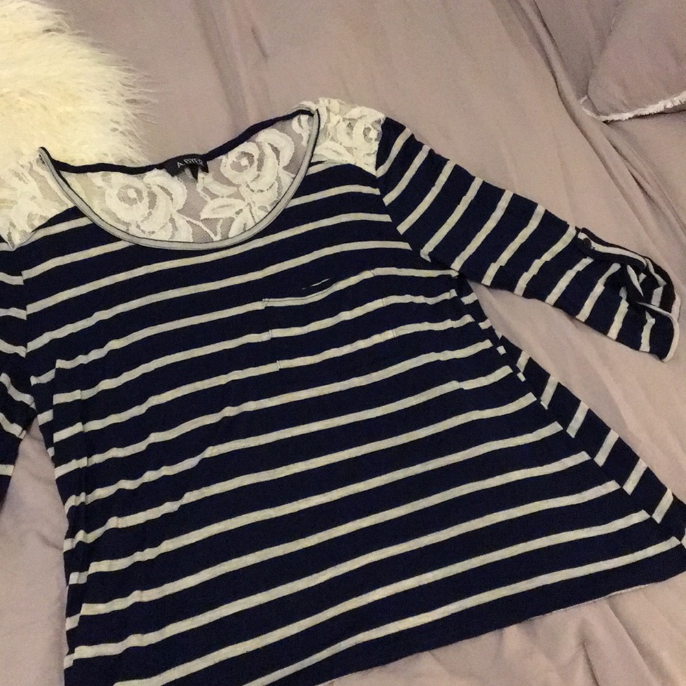 Striped blue and white blouse